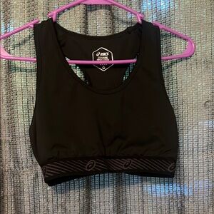 ASICS Black Sports Bra with Racerback and Wide Straps